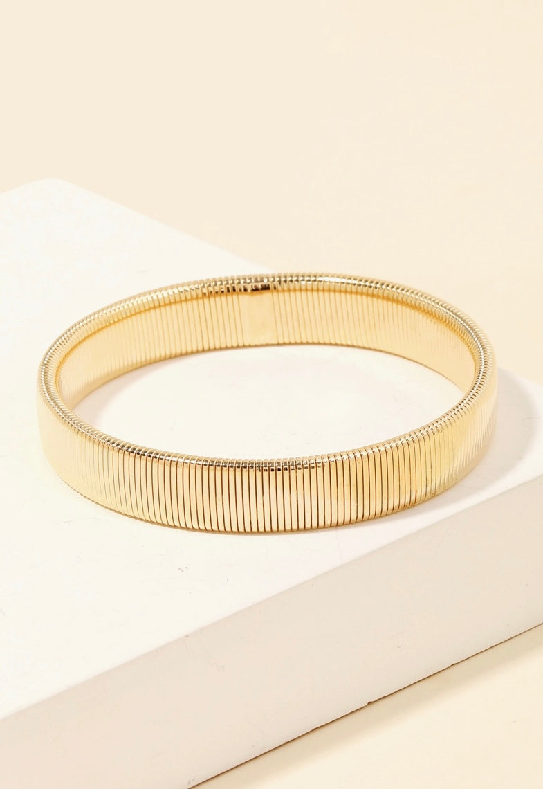 Ribbed Stretch Bangle Bracelet