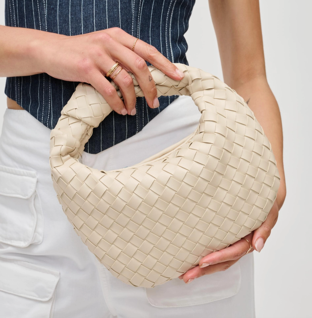 Tracy Woven Clutch Oatmilk