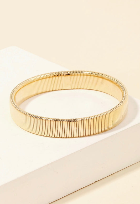Ribbed Stretch Bangle Bracelet