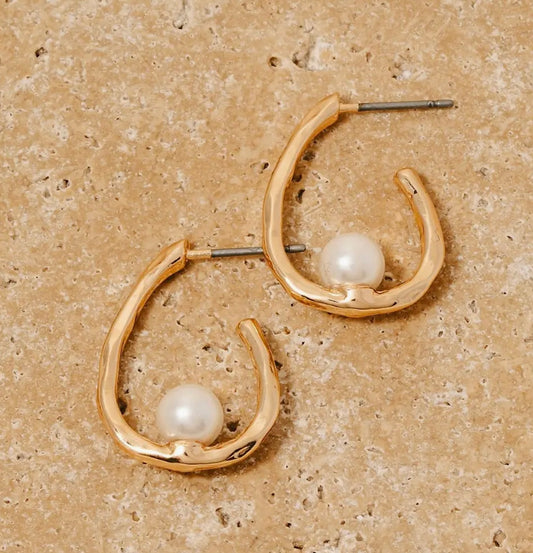 Pearl Bead Teardrop Earrings