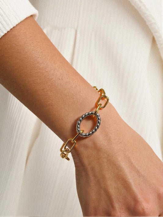 Henriette 18k Gold Two Tone Bracelet