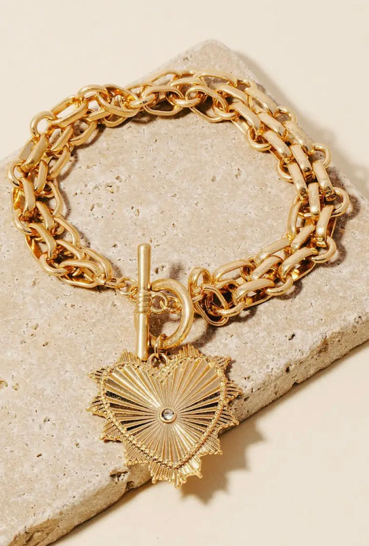 Intricate Heart Charm Bracelet