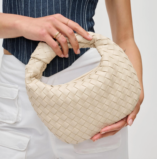 Tracy Woven Clutch Oatmilk
